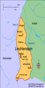 map of Liechtenstein
